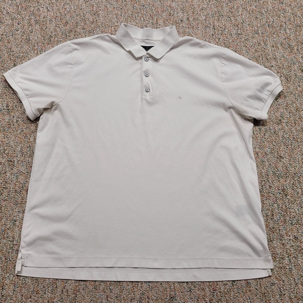 Rag & Bone Polo Shirt Mens 2XL White‎ Short Sleeve Pullover Casual Logo Outdoors